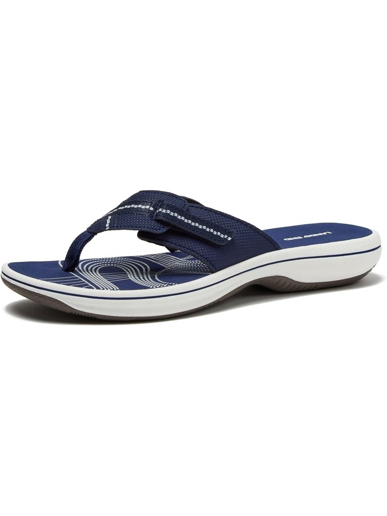 Women's Navy Casual Summer Flip Flops Thong With Comfortable Arch Support